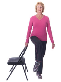 patient doing balance exercise